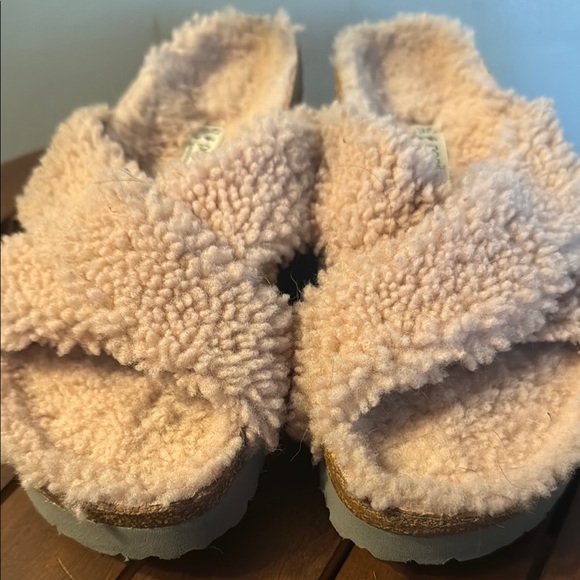 Papillio Shoes - Fluffy Pink Cross-Strap Sandals